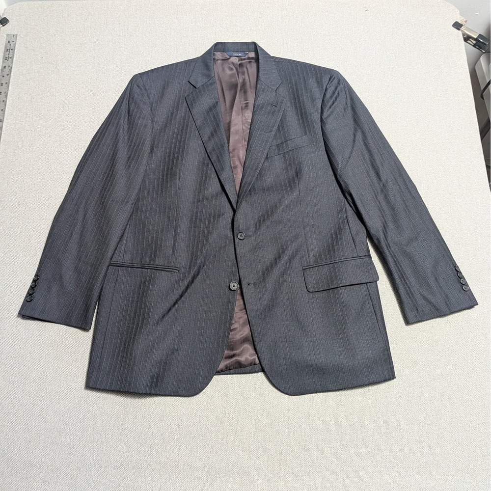 Brooks Brothers 1818 Madison Saxxon Men's 44R Jacket Navy Blue Pinstripe Wool